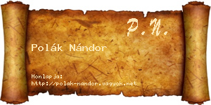 Polák Nándor névjegykártya