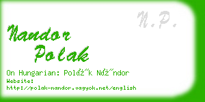 nandor polak business card